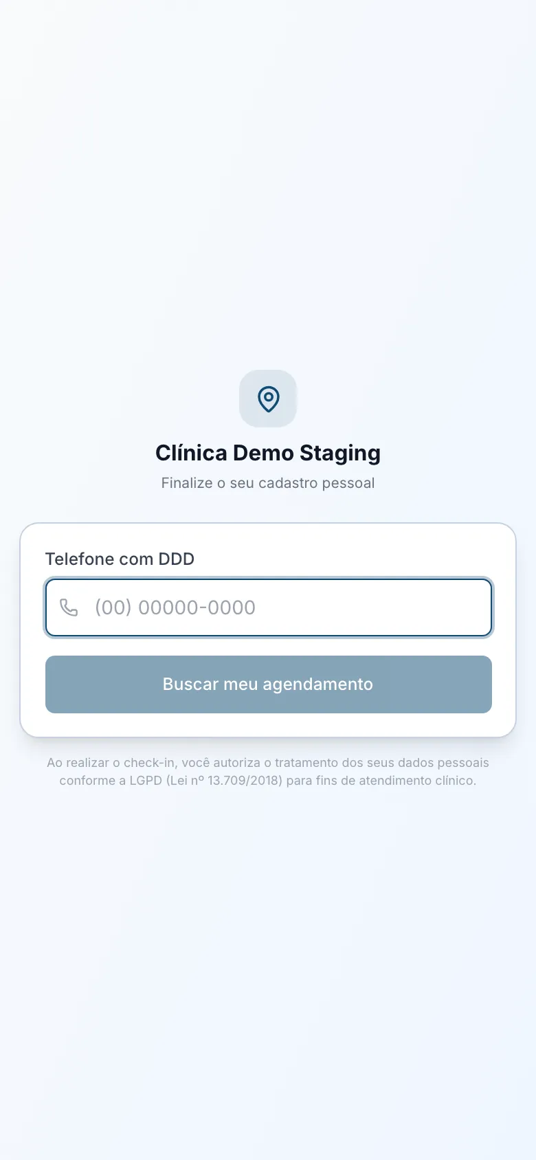 O check-in pelo celular