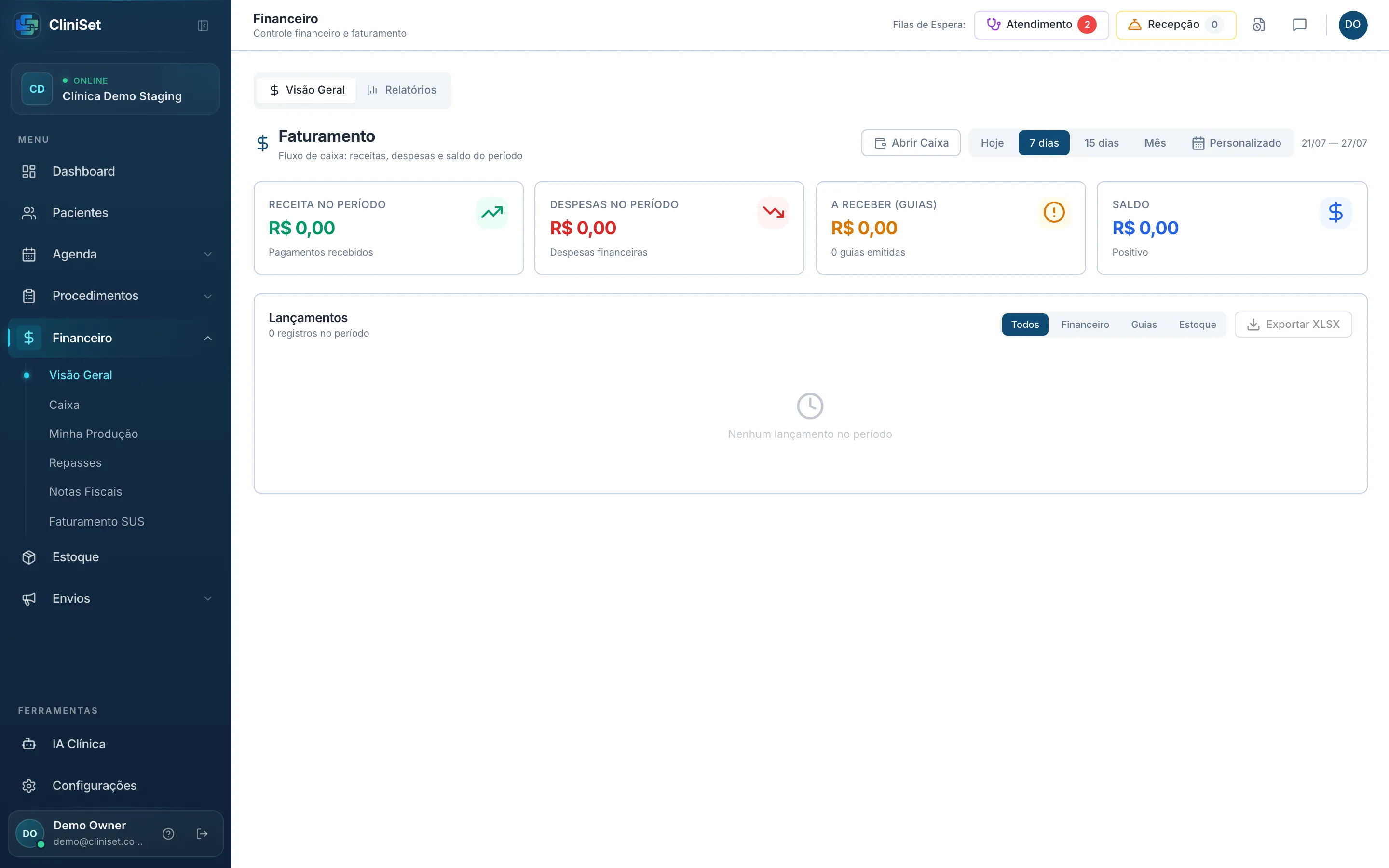 A Visão Geral do Financeiro