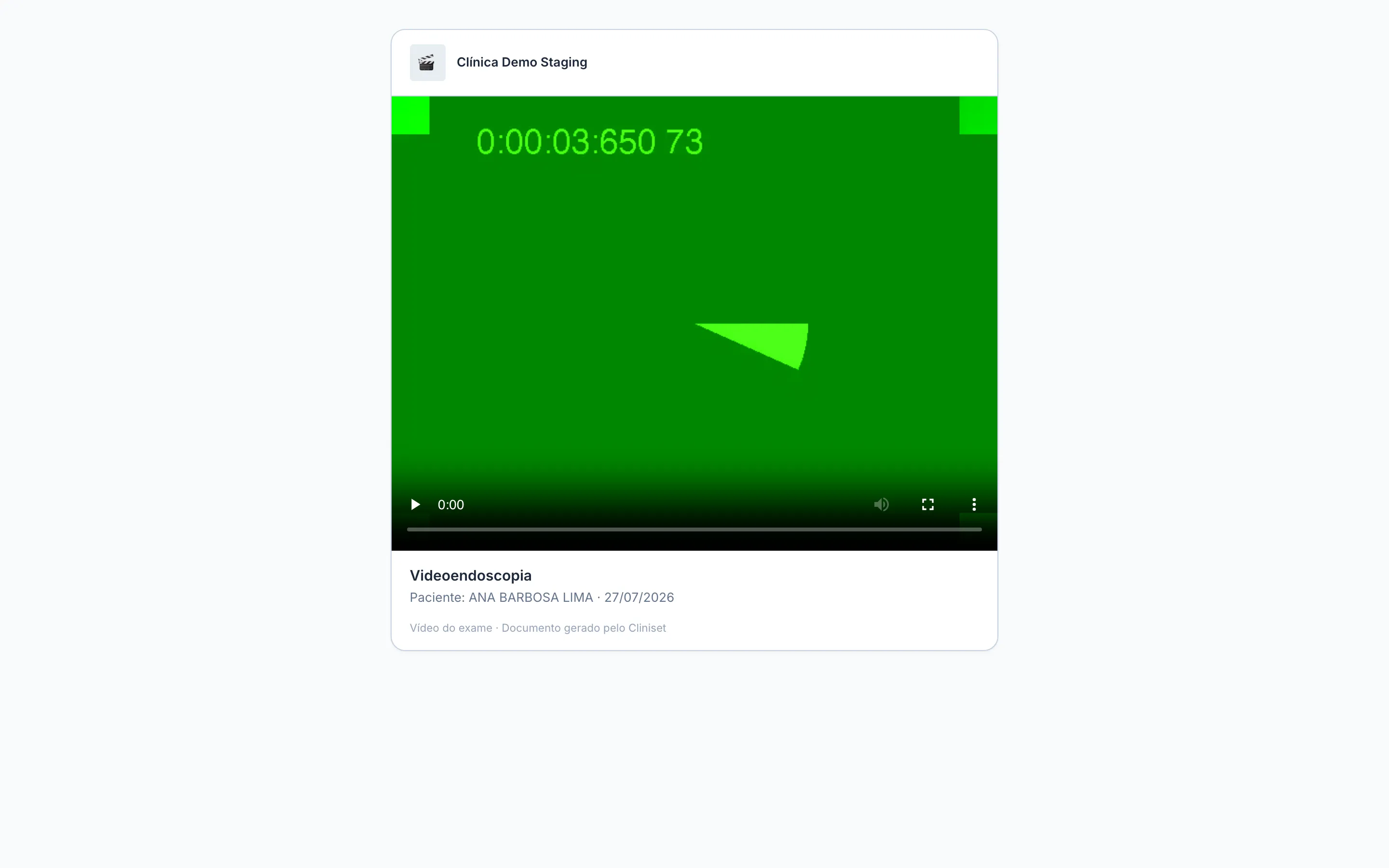 O vídeo do laudo no celular do paciente